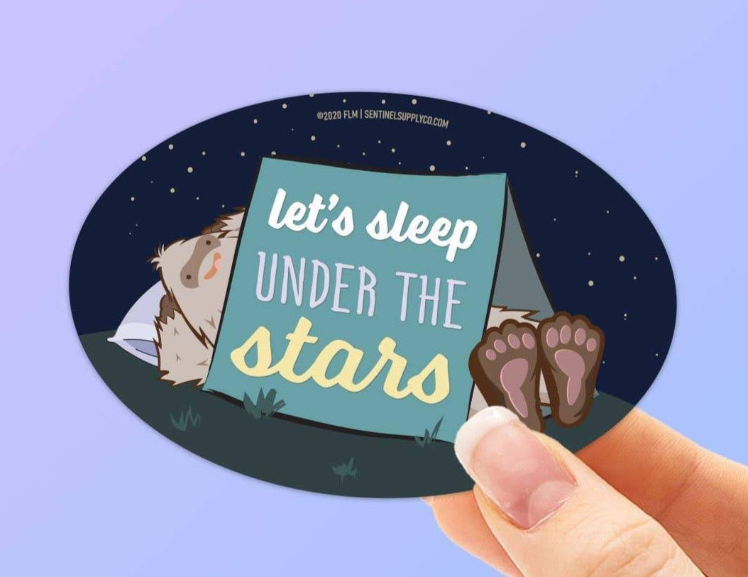 Let's Sleep Under the Stars- Sasquatch Sticker