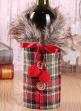 Load image into Gallery viewer, Wine Gift Bag Jacket - Winter Red Plaid
