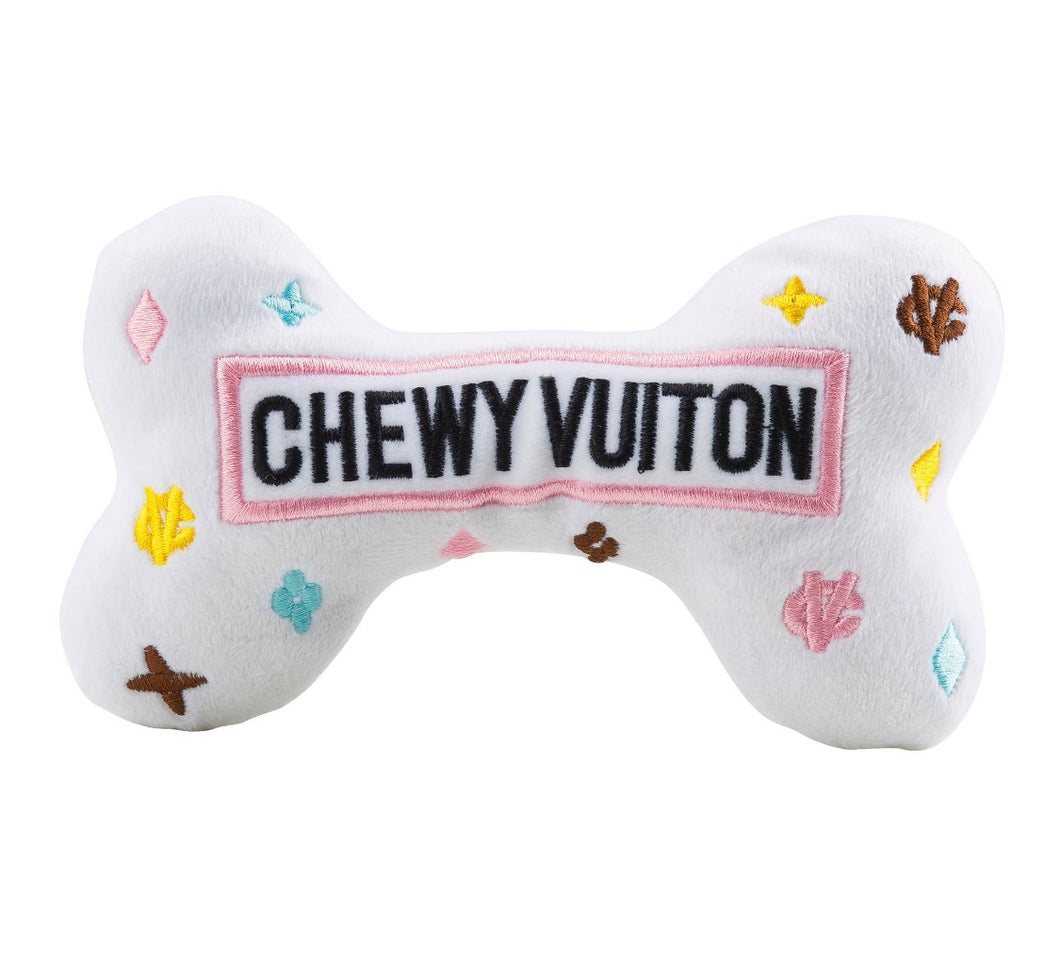 Chewy Vuiton Bone Chew Toy -in White