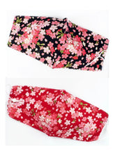 Load image into Gallery viewer, Tokyo Blossoms Two Layer Face Mask with Filter Pocket Set of 2

