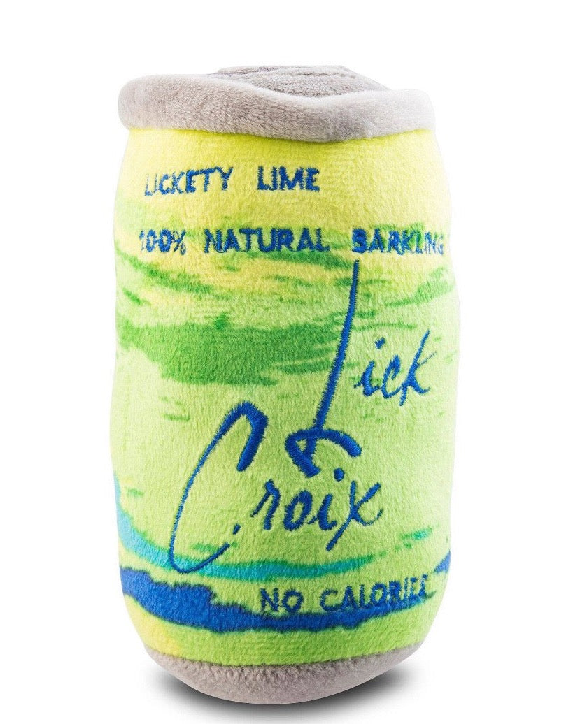 LickCroix Dog Chew Plush Toy in Lickety Lime