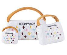 Load image into Gallery viewer, White Chewy Vuiton Handbag Chew Toy

