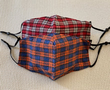 Load image into Gallery viewer, Scottish Navy &amp; Orange Plaid is shown with Scottish Red Plaid
