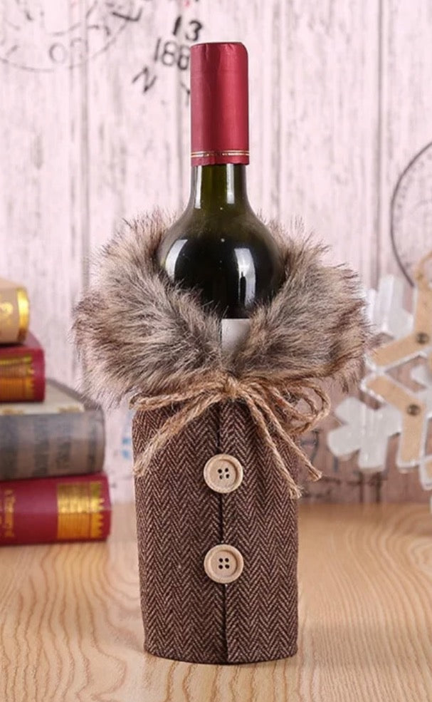 Wine Gift Bag Jacket - Winter Brown